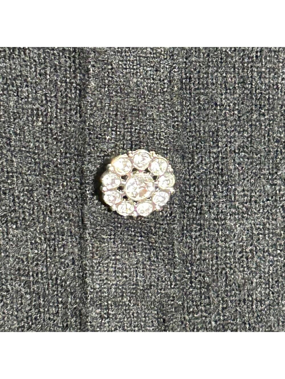 Crown & Ivy Black Rhinestone Button Back Sweater Balloon Sleeve Quiet Luxury - Picture 4 of 6